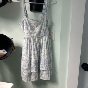 Floral Blue and White Dress